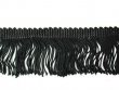 Rayon Chainette Fringe - Black #2, 2 inch