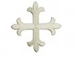 Wholesale Iron-On Applique - Fleury Patonce Cross #11619 - Silver Metallic, 5.5" x 5.25", 25 pcs