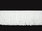 Rayon Chainette Fringe - White #1 - 2 inch