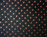Coutil - Black/Red Spot Corseting Fabric, priced per 1/2 yard