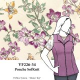 VF226-34 Ponche SofKnit - Plum and Squash Floral on Cream Single Brushed ITY Knit Fabric