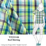 VF233-04 Reef Shirting - Blue and Green Classic Plaid Cotton Shirting Fabric