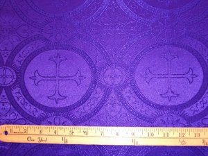 Wholesale Church Brocade - Purple, view with ruler