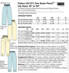 Patterns - Cutting Line Designs One Seam Pants pattern
