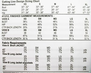 Cutting Line Designs #11212 - A New Dimension yardage chart