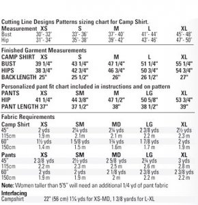 Cutting Line Designs - Easy, Ageless, Cool camp shirt and pants pattern