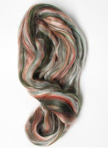 Merino Wool & Silk Blend Roving color "Autumn"