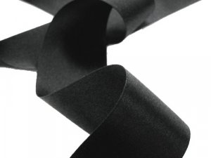 Silk Satin Ribbon - Double sided satin - Black, 1 1/2"