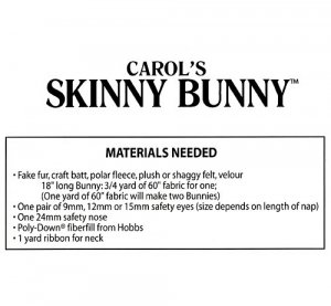 Carol's Zoo Skinny Bunny pattern