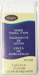 Wrights Twill Tape #301 - White #030