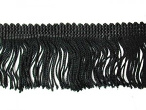 Wholesale Rayon Chainette Fringe - Black #2 - 4 inch  -  36 yards