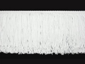 Rayon Chainette Fringe - White #1 - 9 inch