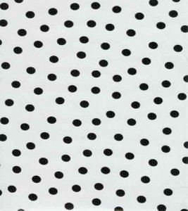Wholesale Oilcloth - Polka Dots - Black Dots on White,   12yds