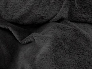 Wholesale Luxury Faux Fur Fabric - Rabbit - Black  12 yards