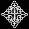 Iron-on Applique - Scrolled Cross #511835 - White, 3"