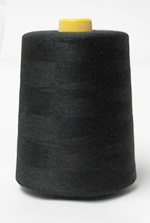 ilauke 4 x 3000 Yards Serger Thread Spools Black Polyester Sewing Threads Overlock Cone 