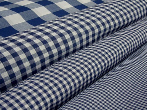 Vintage Navy Blue and White Gingham Check Fabric 1/4 Check Patriotic Fabric Blue Poly Cotton Fabric 44W x 18 L G20