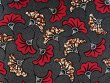 African Wax Print Cotton Fabric - Red and Batik-Brown Fanning Flora