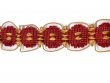 Fancy Woven Red Trim #132 - For Home Decor and Upholstery - Red with Gold