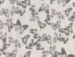 Imported French Terry Knit Fabric - Butterflies Beige-Charcoal