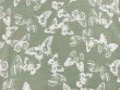 Imported French Terry Knit Fabric - Butterflies Sage-Ivory