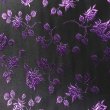 Coutil - Black and Purple Rose Brocade Corseting Fabric