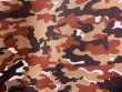 Euro Linen - Brown Camouflage - Printed Linen Fabric