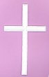 Iron-on Applique - Latin Cross #3053 - White,  4.75" x 2.75"