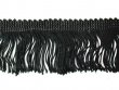 Rayon Chainette Fringe - Black #2 - 4 inch long