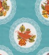 Wholesale Oilcloth - Doily with Fruit - Light Blue - 12 yds