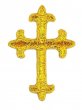 Wholesale Iron-on Applique - Fleury Latin Cross #17864 - Gold Metallic, 1.875" x 1.375", 25pcs