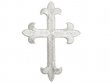 Iron-on Applique - Fleury Latin Cross #19553 - Silver Metallic,   6.5" x 4.75"
