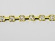 Rhinestone Banding - Cup Chain R17 - Single Row Gold/Crystal  6mm