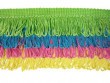 Rainbow Fringe - #L  - Lime - Turquoise - Hot Pink - Yellow   -   3.5"