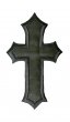 Wholesale Iron-on Applique - Small Satin Cross #511379 - Black, 2.5" x 1.5", 25pcs