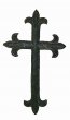 Wholesale Iron-on Applique - Fleury Latin Cross #3051 - Black,  4.5" x  2.75",  25 pc