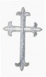 Wholesale Iron-on Applique - Fleury Latin Cross #3051 - Silver Metallic, 4.5"x 2.5",  25 pc