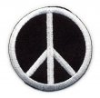 Applique - Peace Sign - Black and White, 2" wide