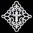 Wholesale Iron-on Applique - Scrolled Cross #511835 - White, 3", 25pcs