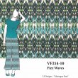 VF214-10 Fizz Waves Abstract Polyester Chiffon Print Fabric in Aqua and Lime