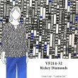 VF214-33 Rickey Diamonds - Royal-Black-white Polyester Jersey Knit Fabric