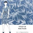 VF223-24 Hula Fronds - Large Leaf Print in Hues of Blue on a Heavy Cotton Knit Fabric