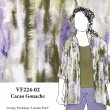 VF224-02 Cacao Gouache - Watercolor Inspired Peachskin Print Fabric with Olive and Pale Lilac