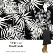 VF231-03 Strad Fronds - Black and White Polyester Crepe Georgette Leaf Print Fabric