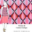 VF232-30 Couture Exotique - Pink with Navy and Cream Print on Double-brushed ITY Knit Fabric