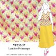 VF232-37 Lumière Printemps - Cerise and Pale Yellow Floral Print Cotton Lawn Fabric