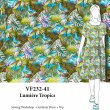 VF232-41 Lumière Tropics - Tropical Frond Print on a Light and Drapey Rayon Poplin Fabric