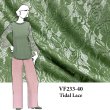 VF233-40 Tidal Lace - Avocado Green Stretch Lace Fabric with Scalloped Borders
