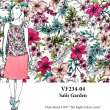 VF234-04 Salis Garden - Coral and Teal Floral Bulgari Knit Print Fabric
