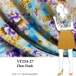 VF234-27 Flats Dusk - Purple with Amber and Blue Floral Print Liverpool Crepe Knit Fabric